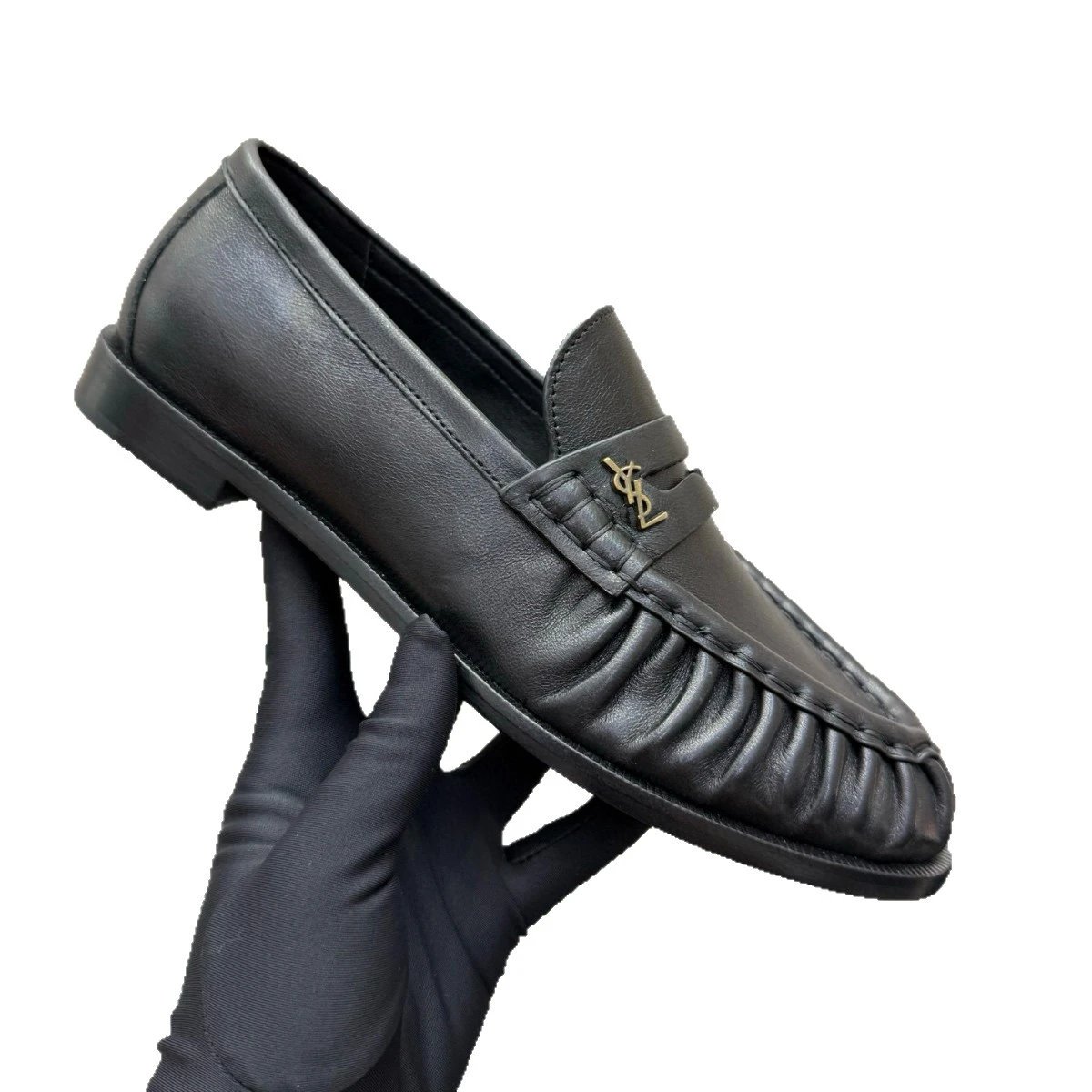 Saint Laurent Leather Shoes YSL Monogram Loafers image 5