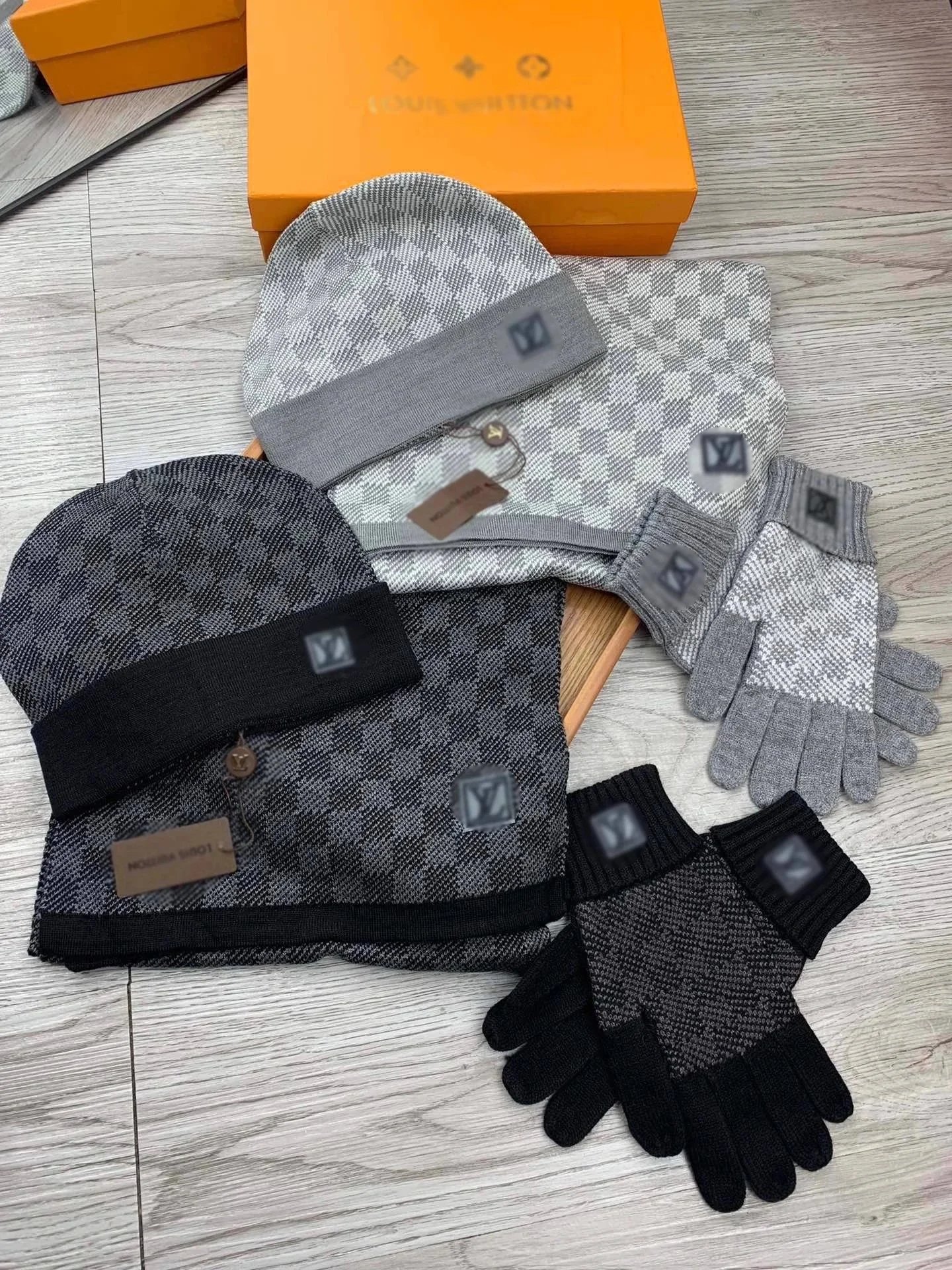 CJl-L Fall/Winter Classic Wool Scarf Hat Gloves -X