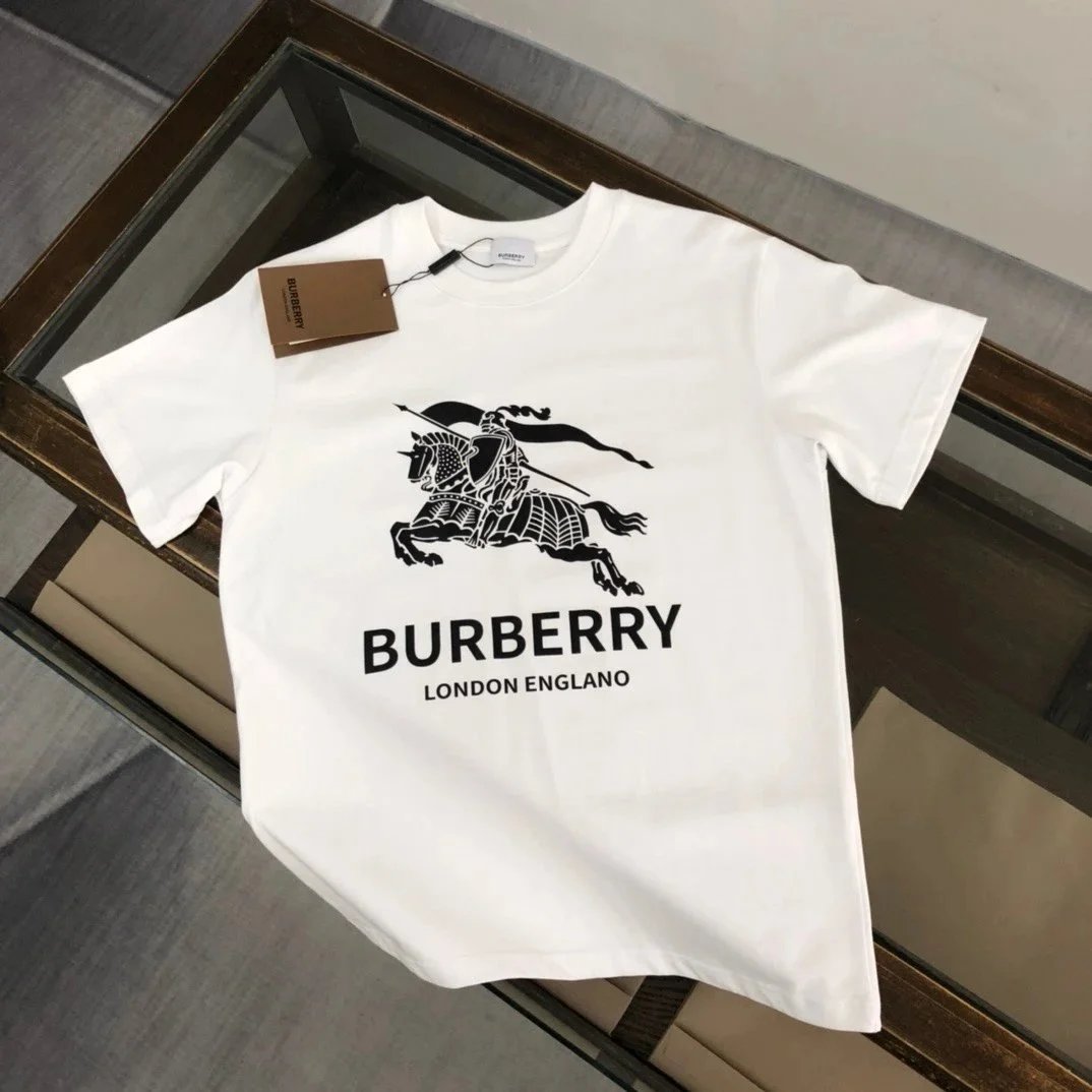 Burberry T-Shirt Big Letter Equestrian Knight White