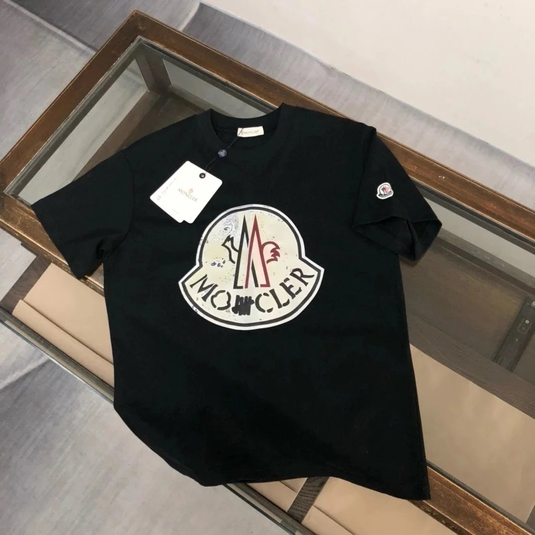 Moncler T-Shirt Large Print Black