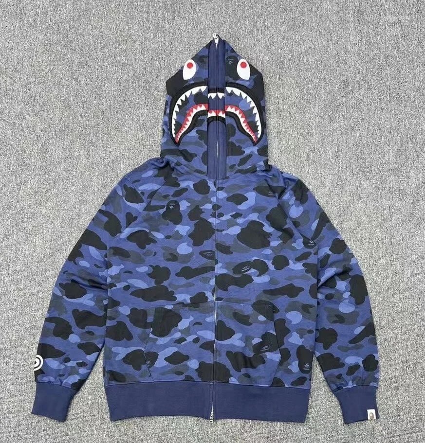 Blue Camouflage Shark Hoodie
