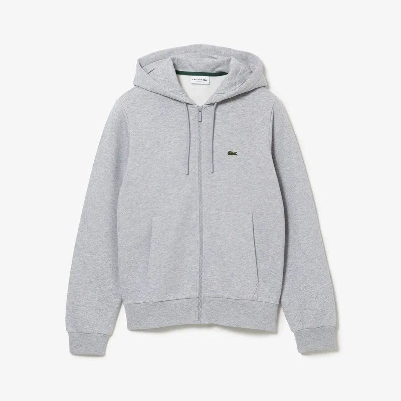 Zipper Hooded Cardigan; Gray