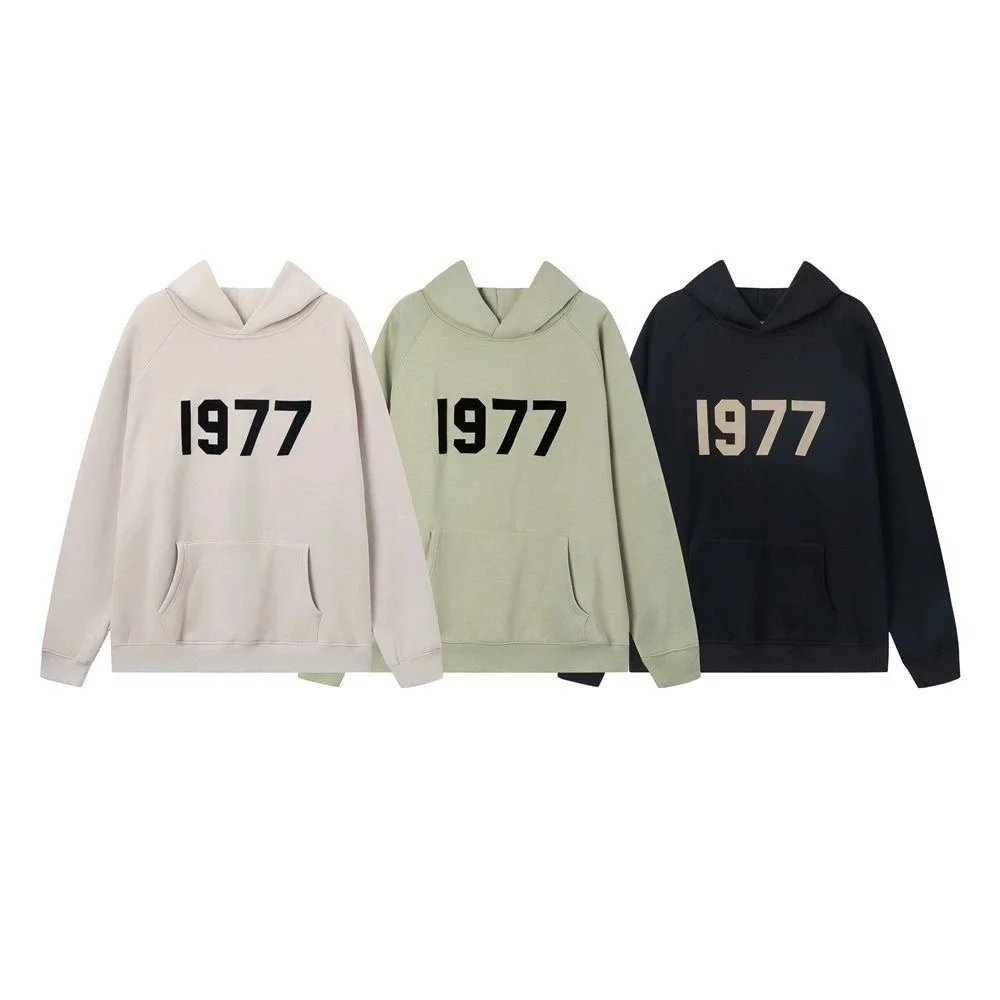 E-hooded sweatshirt, ankle tied pants, loose casual suit