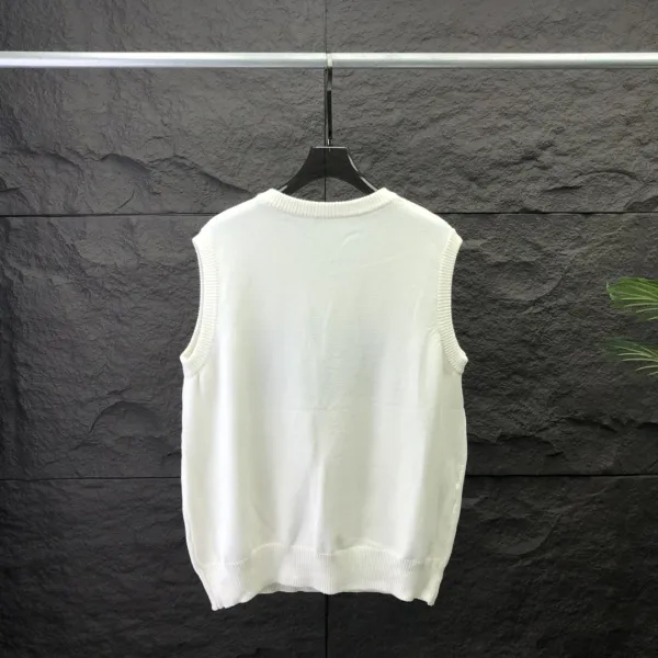 Maison Margiela Tabi Number Print Knit Vest-Top White - 9