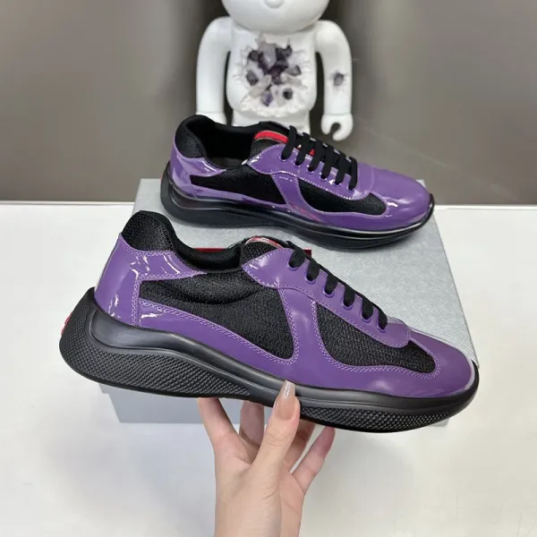 Prada Re-Nylon Purple Patent Leather Sneakers - 1