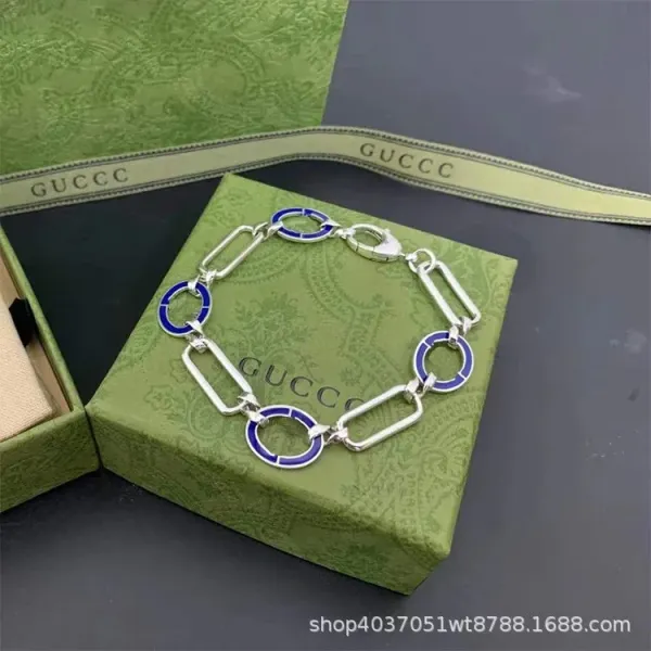 Gucci Key and Padlock Charm Silver-Tone Chain Bracelet - 9