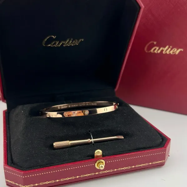 Cartier Love Bracelet Rose Gold with Diamonds Bracelet - 1