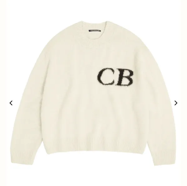 Cole Buxton CB Logo Knit Sweater Off-White - 1