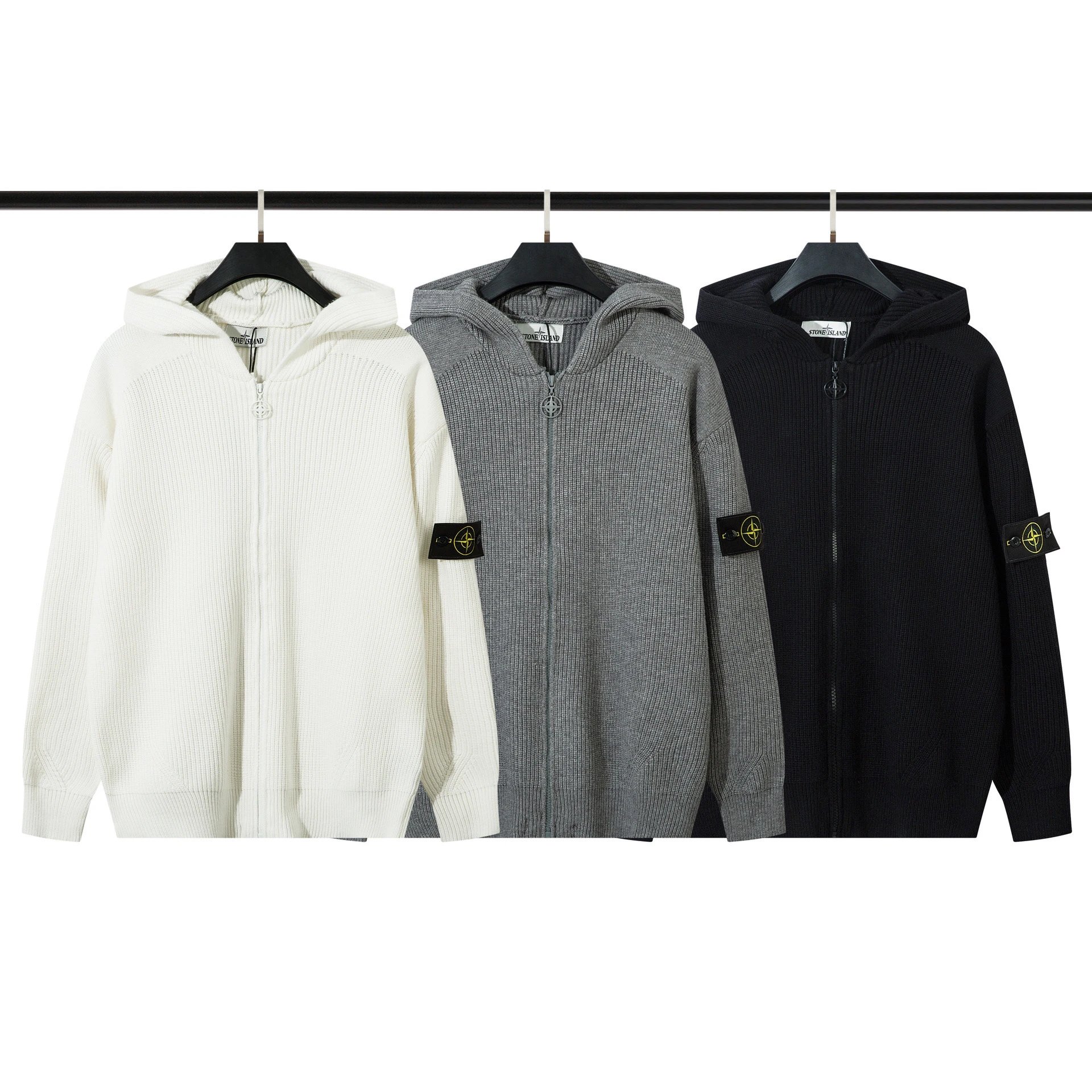 Stone Island Ribbed Zip-Up Hoodie [3 styles]