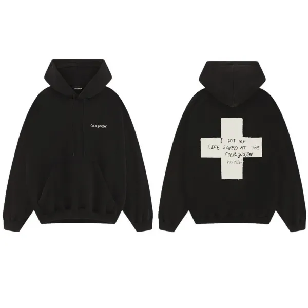 Cole Buxton Cross Hoodie Black - 1