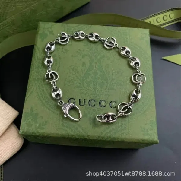 Gucci Key and Padlock Charm Silver-Tone Chain Bracelet - 5