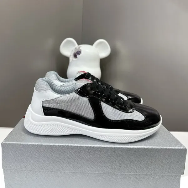 Prada Re-Nylon Runner Black and White Sneakers - 1
