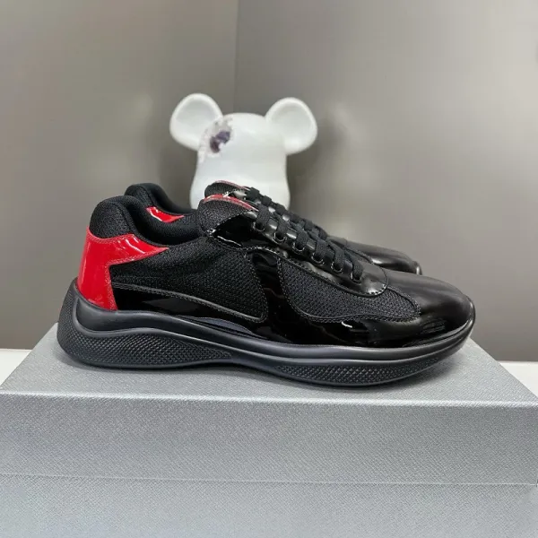 Prada Re-Nylon Runner Black and Red Sneakers - 1
