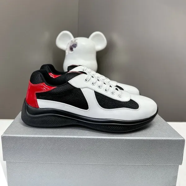 Prada Re-Nylon Runner White Black Red Sneakers - 1