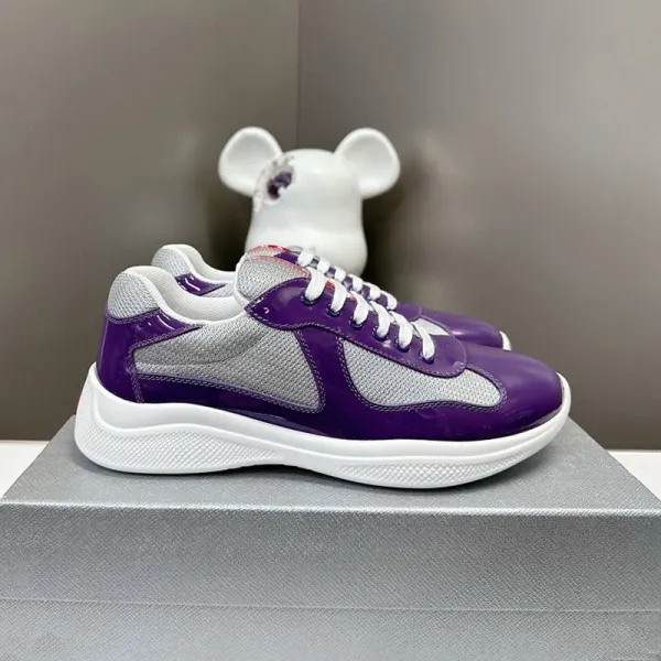 Prada Re-Nylon Purple and Gray Sneakers - 1