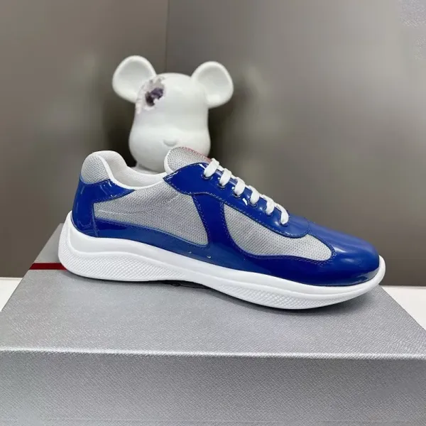 Prada Re-Nylon Low-Top Sneakers Blue and Silver - 1
