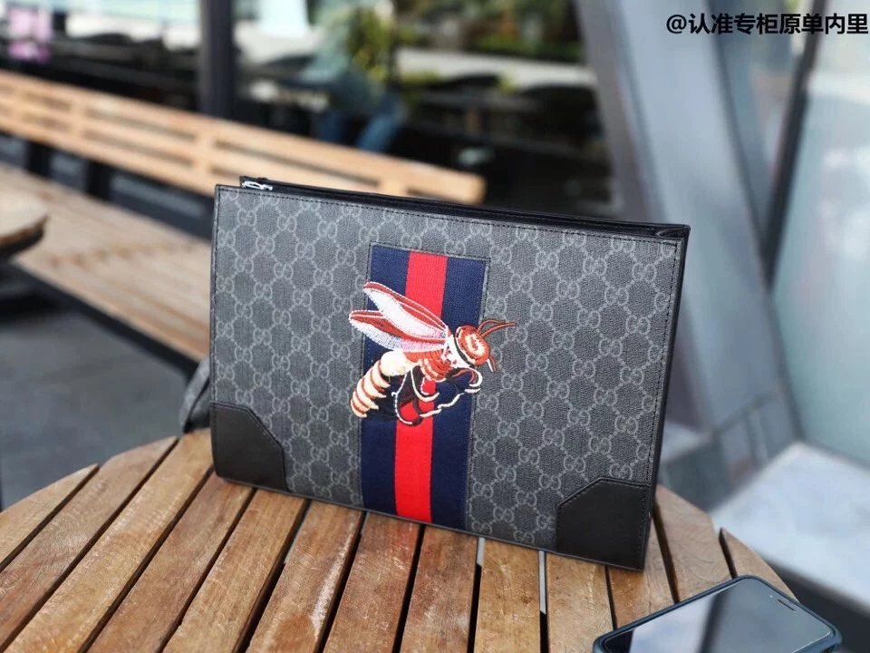 Gucci 古奇 蜜蜂刺绣 手包 - 规格 31 5x24x6 型号 6084