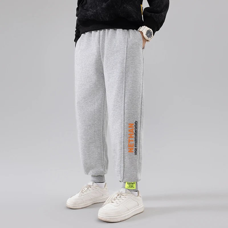 JOSEPH SCHELLING Children's sports pants, casual pants, solid color pants, black and gray leggings, versatile knitted sweatpants