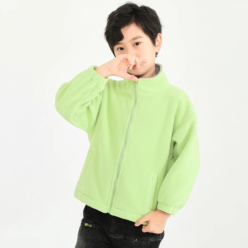 JOSEPH SCHELLING children's new autumn and winter 360g double-sided polar fleece cardigan double-layer warm and cold-resistant zipper sweatshirt