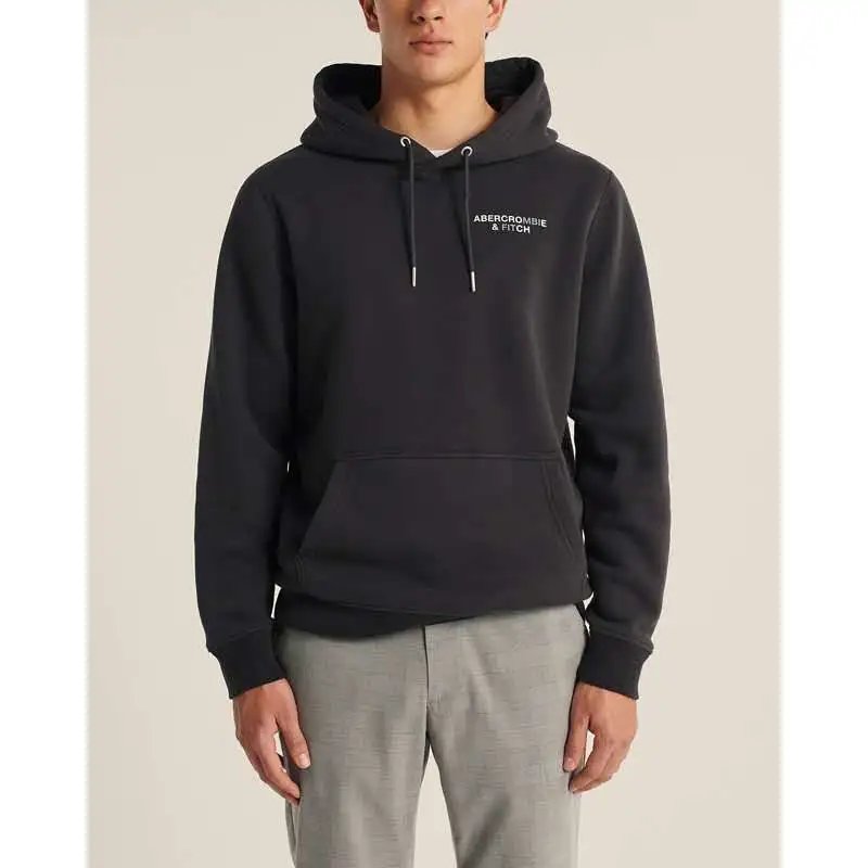 US Abercrombie & Fitch AF Men's Hoodie Pullover Fleece-Lined Heavyweight Casual Sports Jacket with Hood