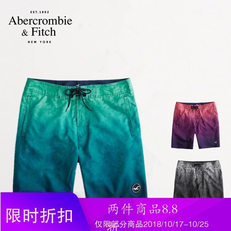 A&F Men's Beach Shorts Abercrombie & Fitch Authentic US Overseas Purchase Casual Quick-Dry Surf Shorts AF