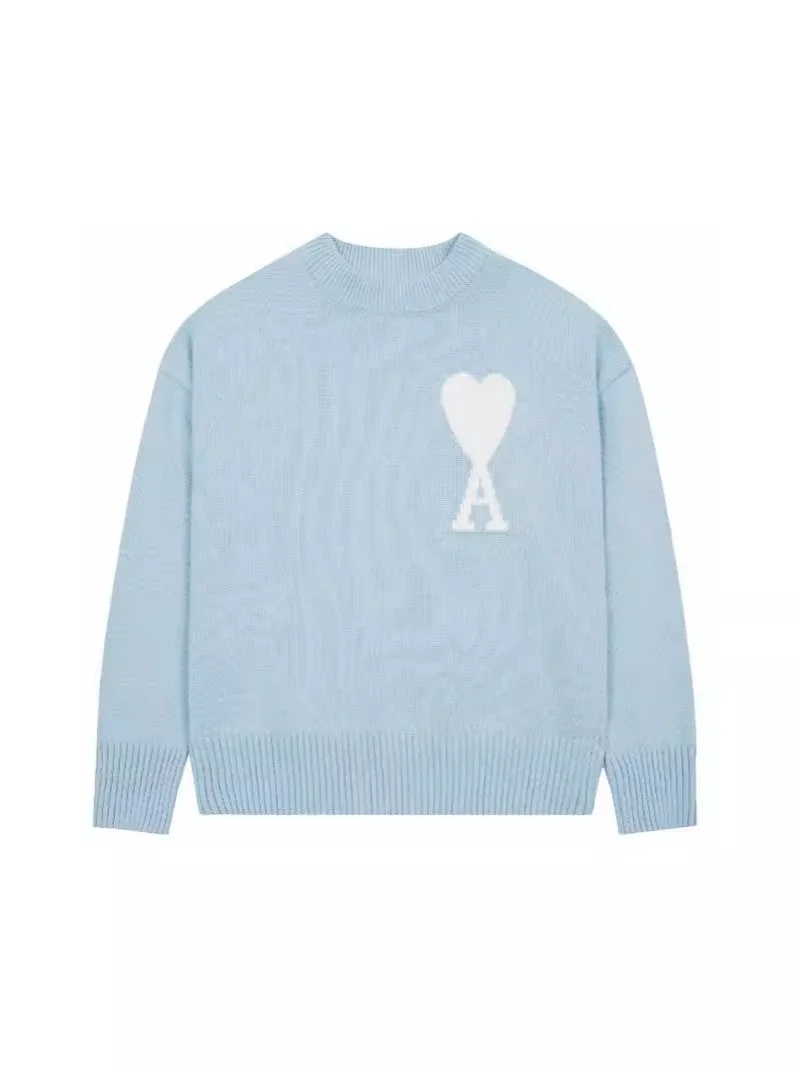 AMI Paris Heart-Logo Crewneck Sweater