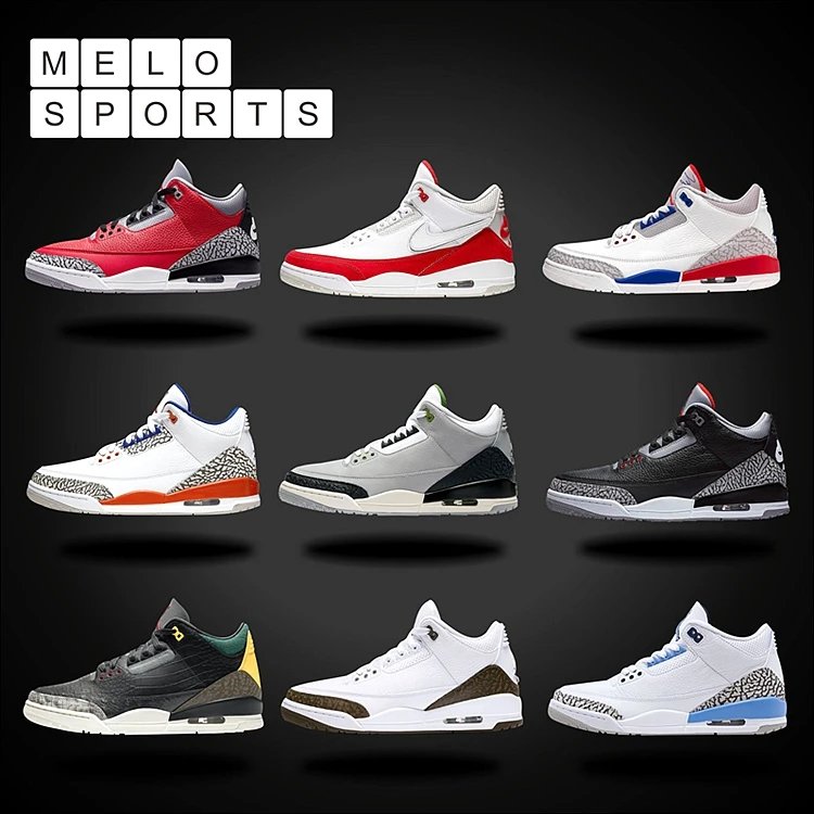 Air Jordan 3 AJ3 North Carolina Blue Red Cement Manuscript Zoo Knicks Chlorophyll CT8532-104
