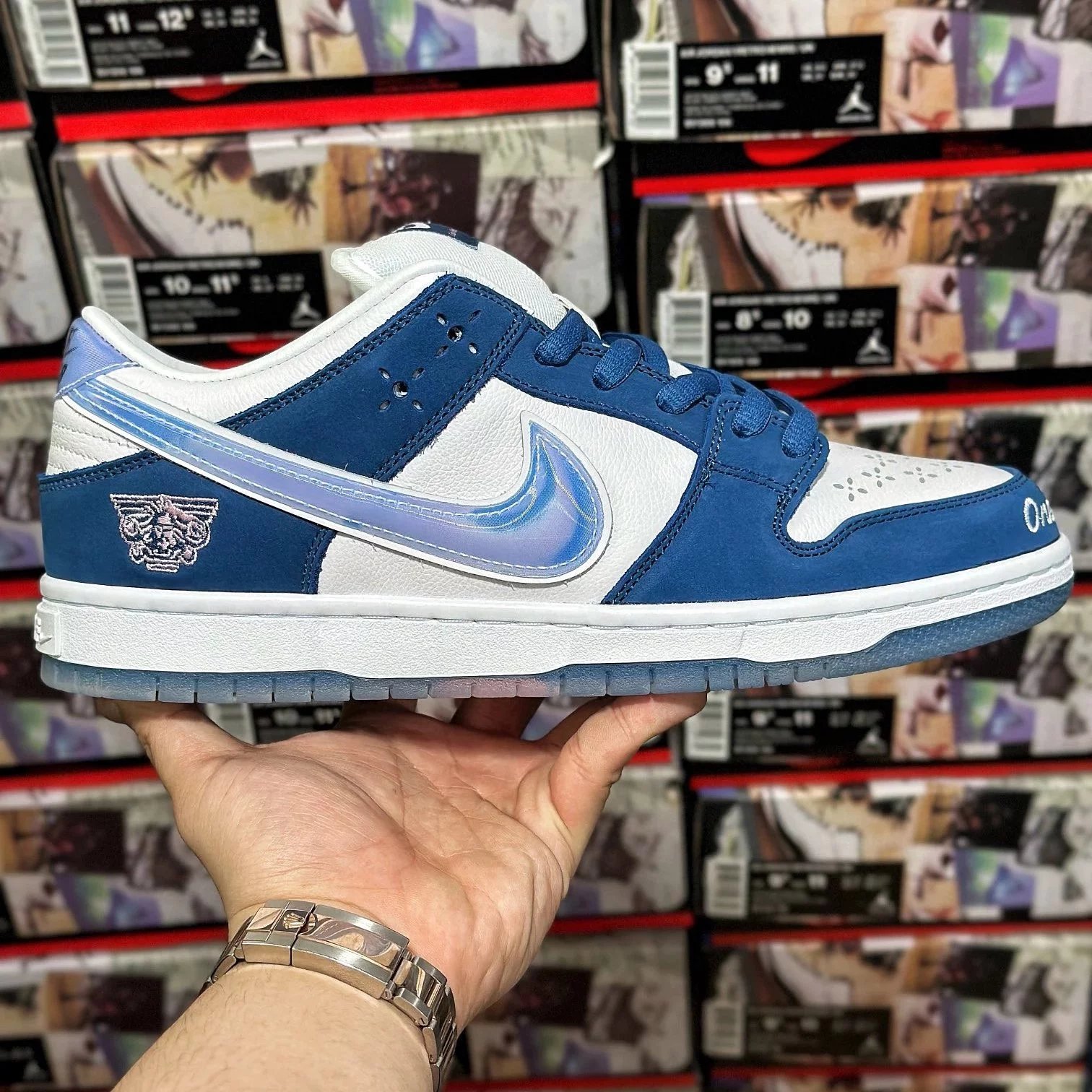 Chunky Dunky Shoes — Born x Raised x Dunk White Blue Gradient colorway — USFans Spreadsheet photo