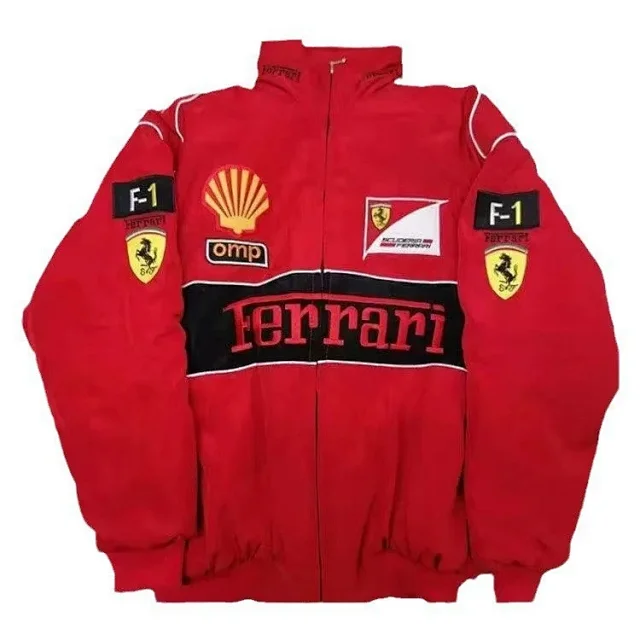 Ferrari Jackets Embroidered racing-logo zip-up bomber jacket product detail image 12