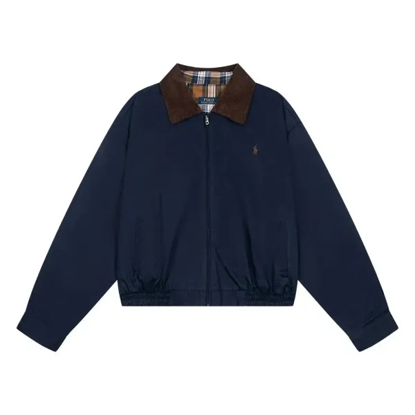 Polo Ralph Lauren Corduroy Collar Windbreaker Navy Jacket - 1