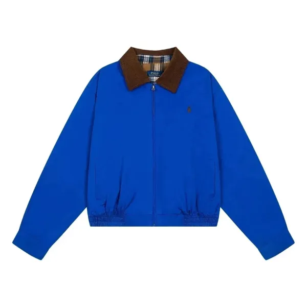 Polo Ralph Lauren Corduroy Collar Windbreaker Jacket Royal Blue - 1