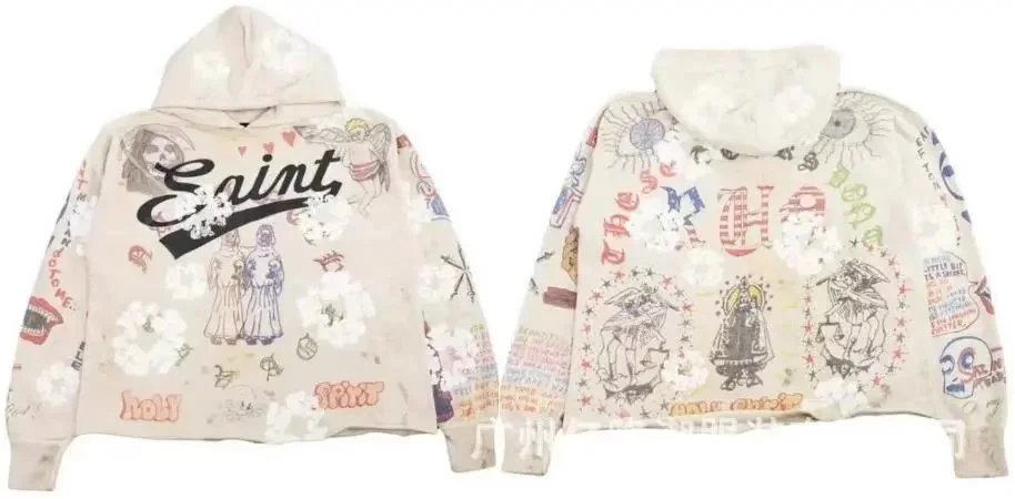 Unbranded Hoodies & Sweatshirts Distressed Graphic Print Hoodie image 2