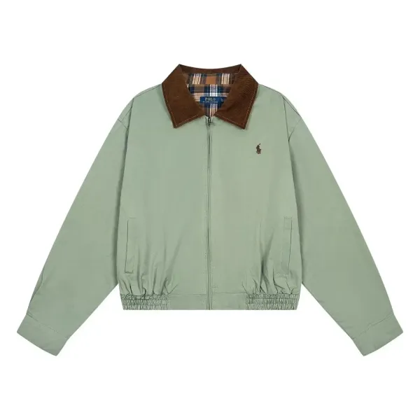 Polo Ralph Lauren Corduroy Collar Windbreaker Sage Green Jacket - 1