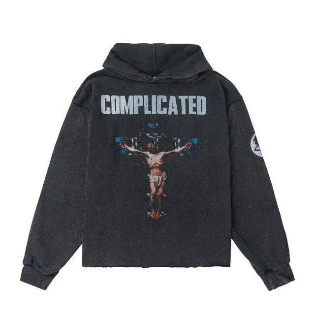 Unbranded Hoodies & Sweatshirts Distressed Graphic Print Hoodie product detail image 7