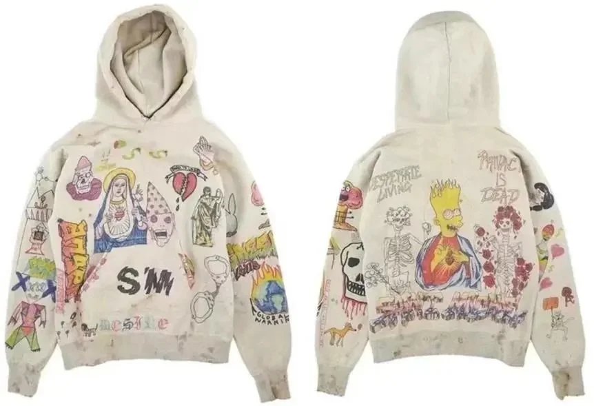Unbranded Hoodies & Sweatshirts Distressed Graphic Print Hoodie — Hoodie 6