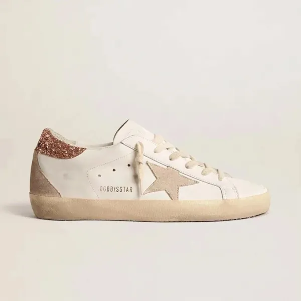 Golden Goose Superstar Glitter Rose Gold White Sneakers - 1