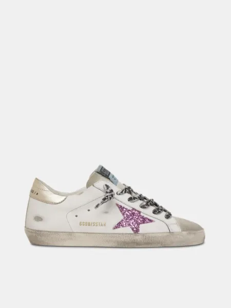 Golden Goose Superstar Glitter Star White Sneakers - 1