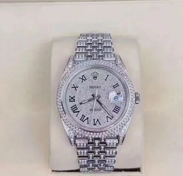 Rolex Datejust Diamond-Encrusted Silver Dial Steel Watch - 1