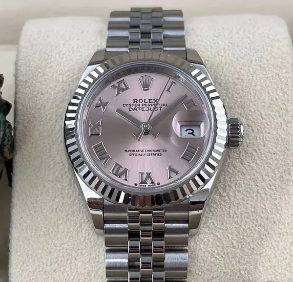 Rolex Datejust 36mm Pink Dial Steel Watch - 1