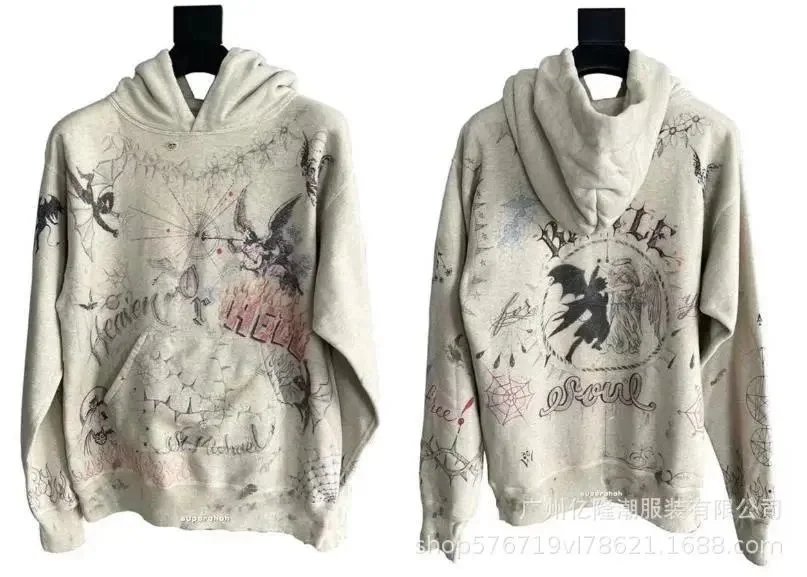 Unbranded Hoodies & Sweatshirts Distressed Graphic Print Hoodie — Hoodie 7
