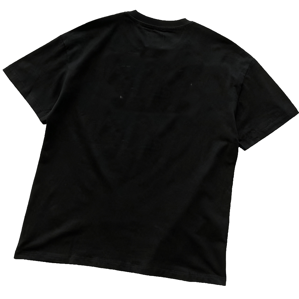 Left half horizontal circle, half yellow/black triangle crawling string, two color short sleeved shirt 77051218