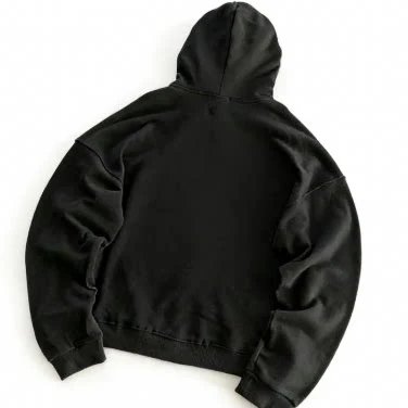Embroidered white hook and wide pointed rope three color hoodie at the front collar 77030826