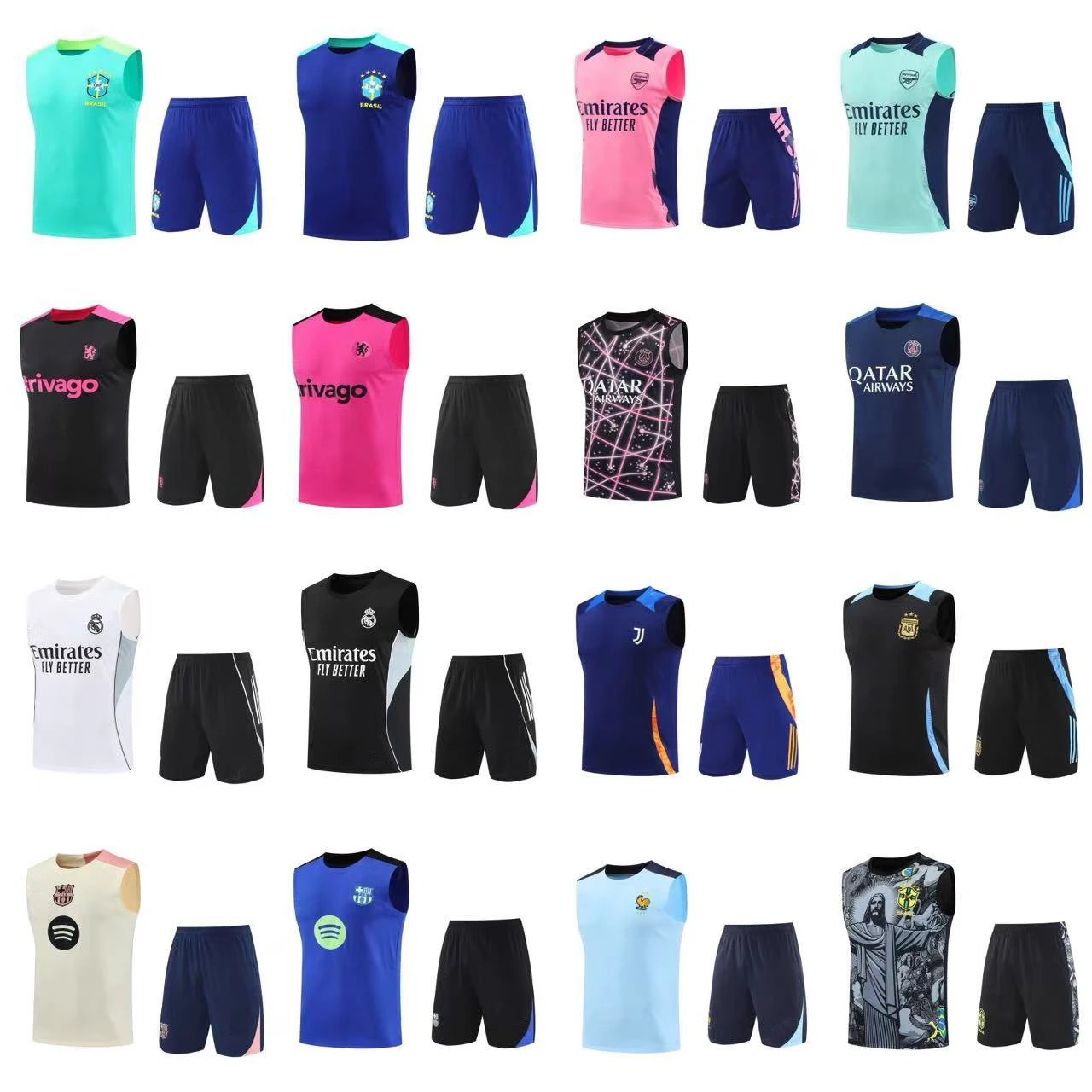 Paris Arsenal Real Mali Juve Barcelona Chelsea France Brazil Vest Workout Suit