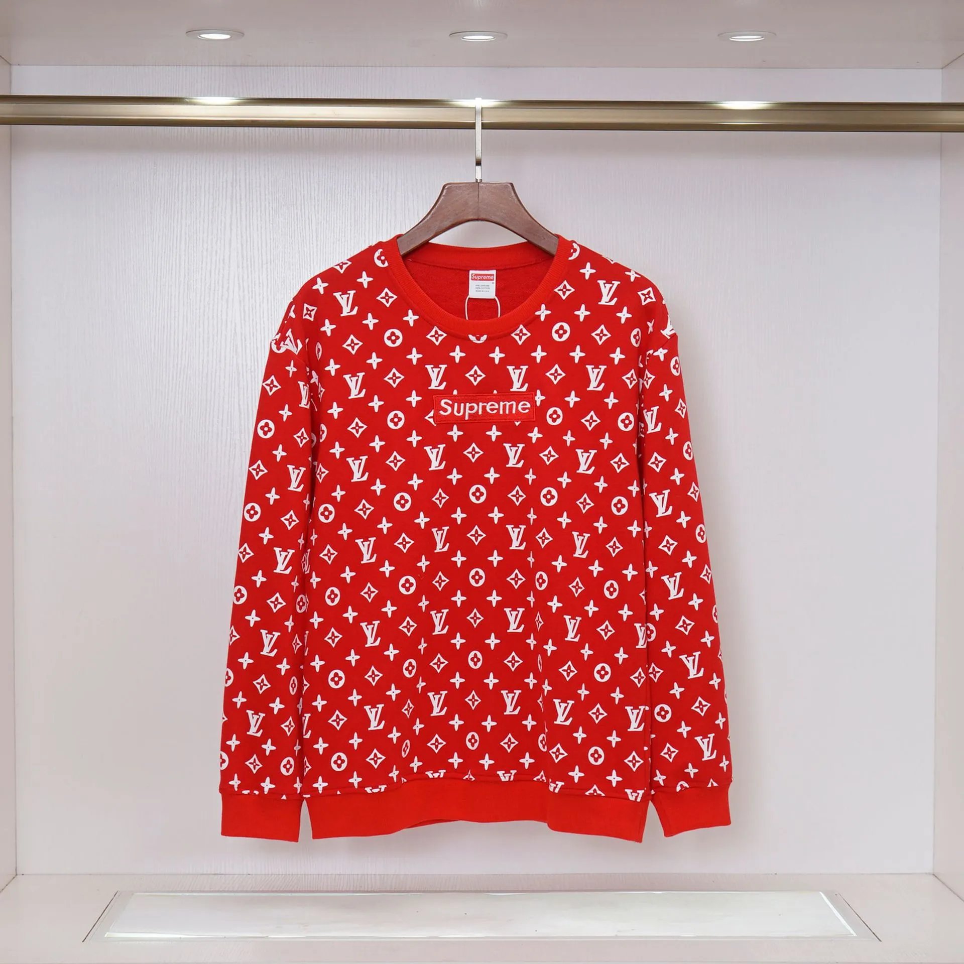 Supreme Hoodies & Sweatshirts Monogram Hooded Pullover — Red 725