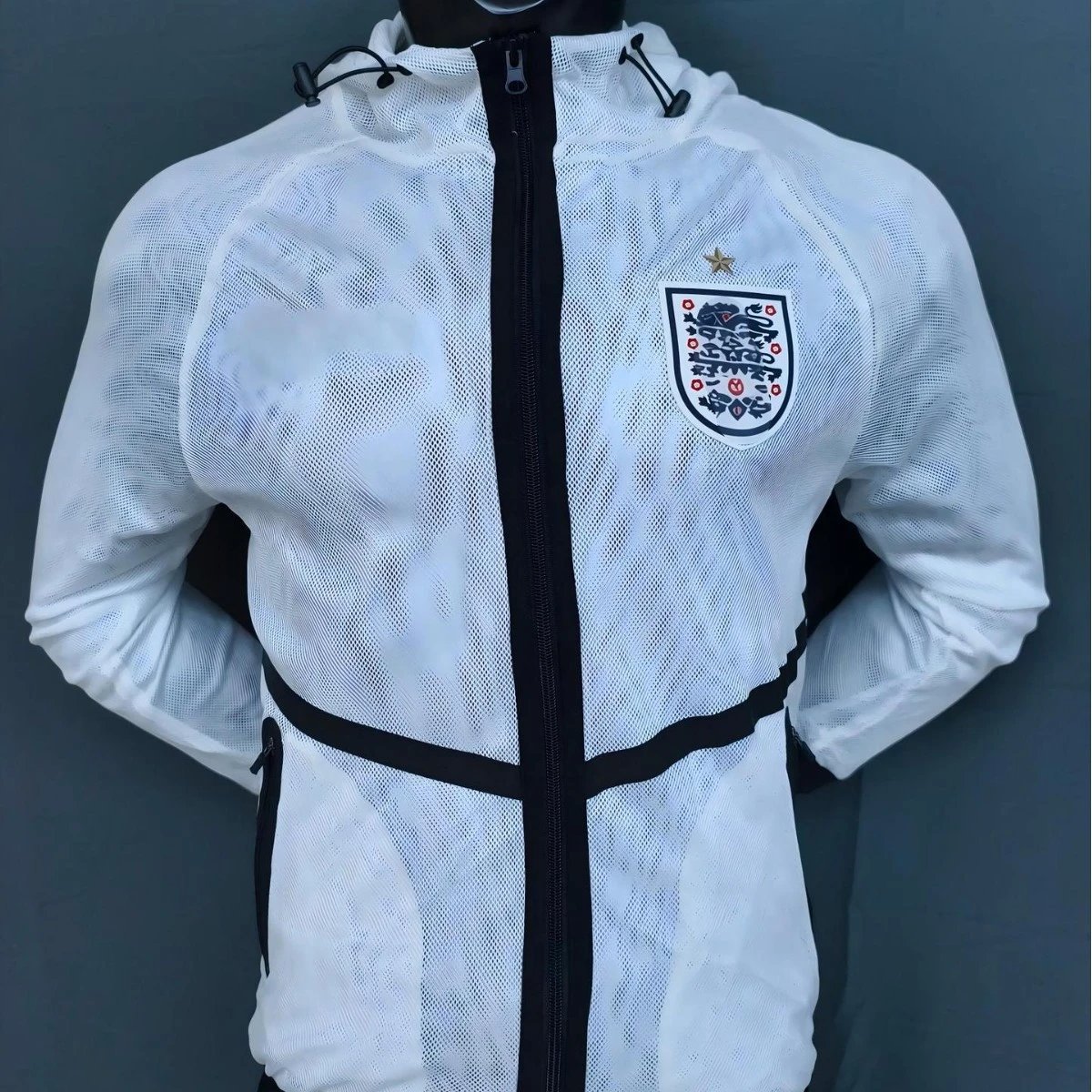 Double mesh club trench coat long sleeve football suit