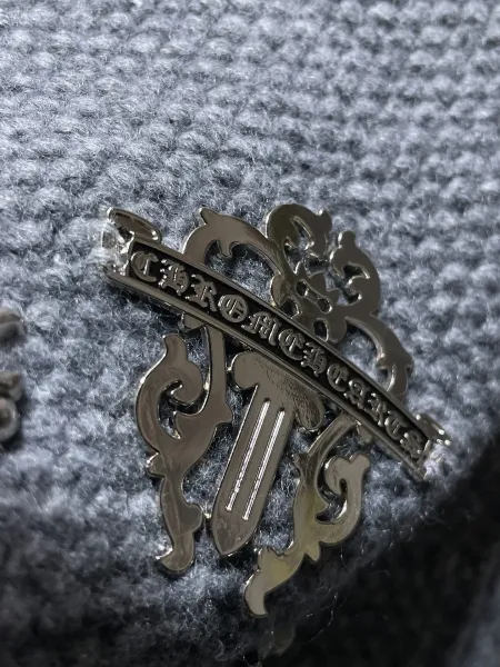 Chrome Hearts x Unknown Knit Sweater White with Silver Hardware Embellishment - 18