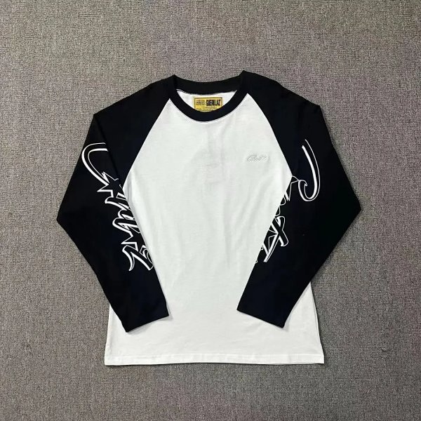 Corteiz Raglan Long Sleeve T-Shirt White / Black product listing in Litbuy spreadsheet finds