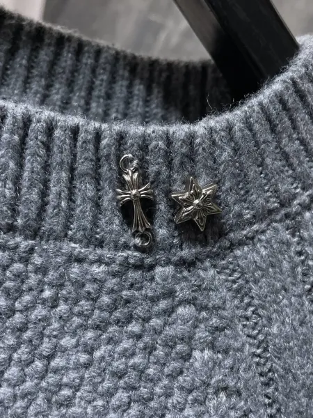 Chrome Hearts x Unknown Knit Sweater White with Silver Hardware Embellishment - 17