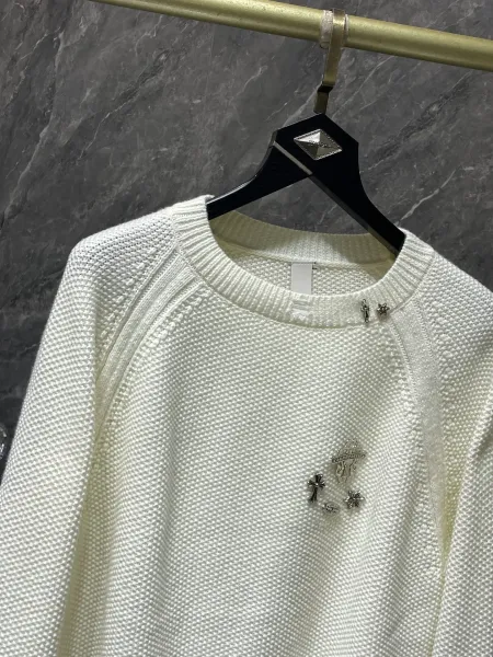 Chrome Hearts x Unknown Knit Sweater White with Silver Hardware Embellishment - 24