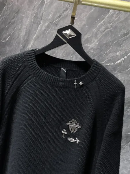 Chrome Hearts x Unknown Knit Sweater White with Silver Hardware Embellishment - 15